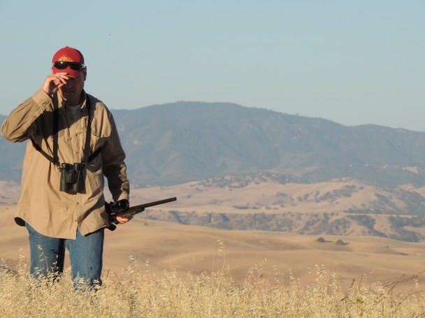 Tim Rose, of Bend, OR, on a hunt in Central California.