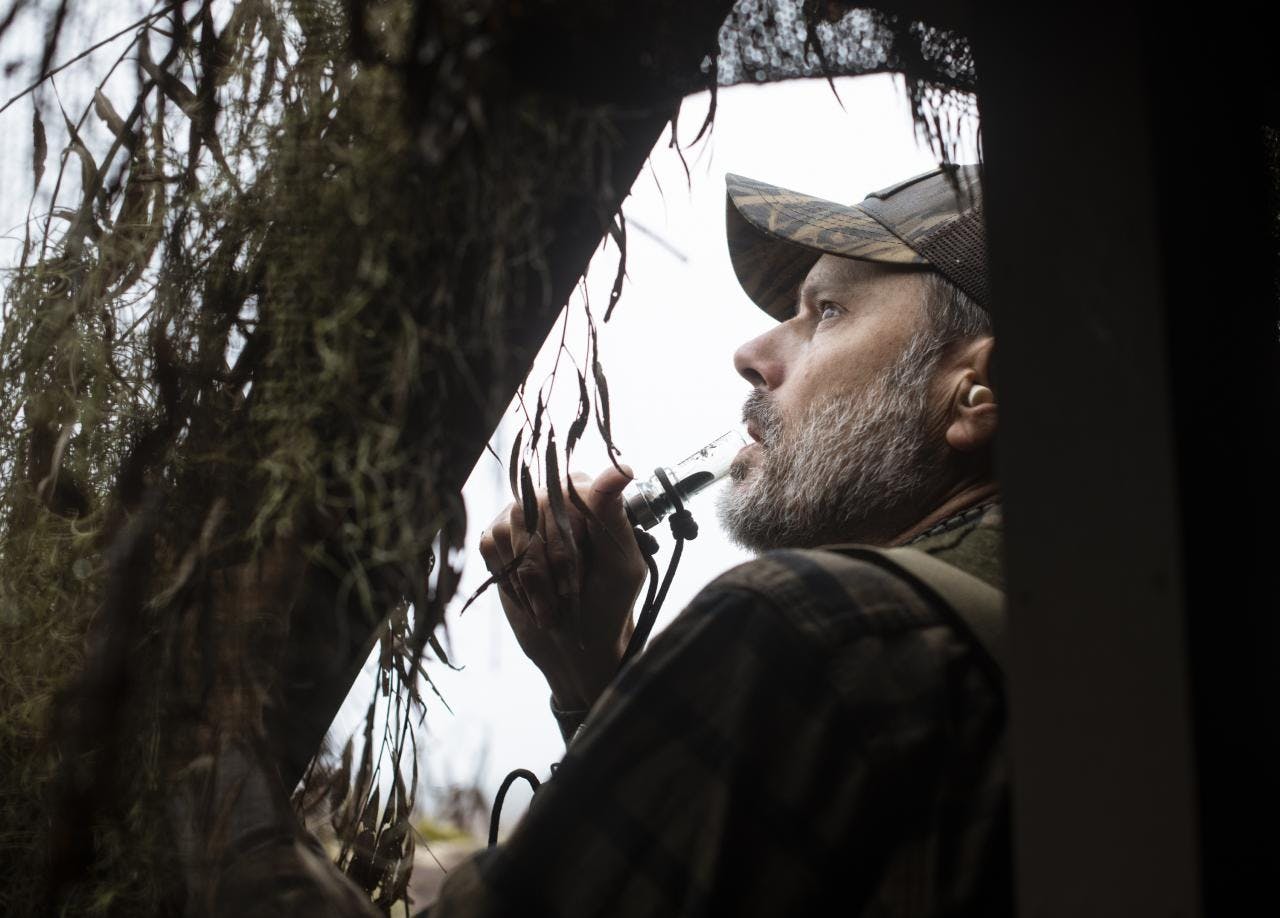 looking out of a duck blind