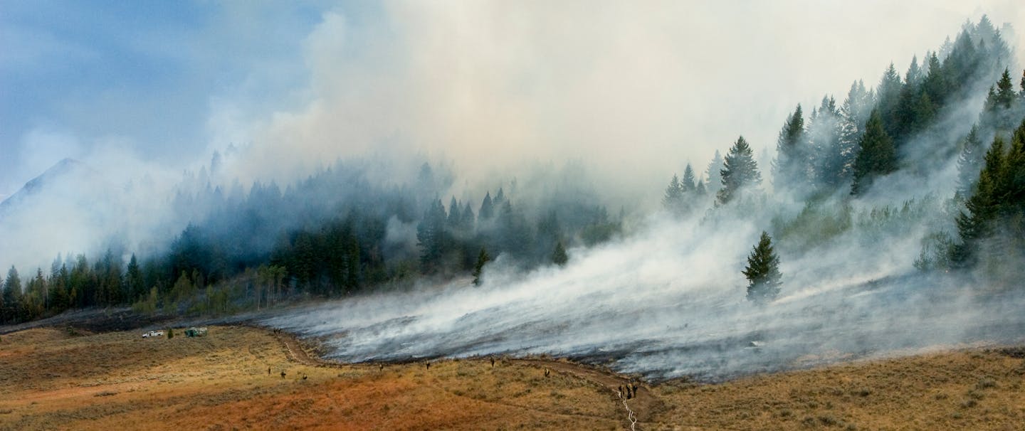smokey landscape from fire