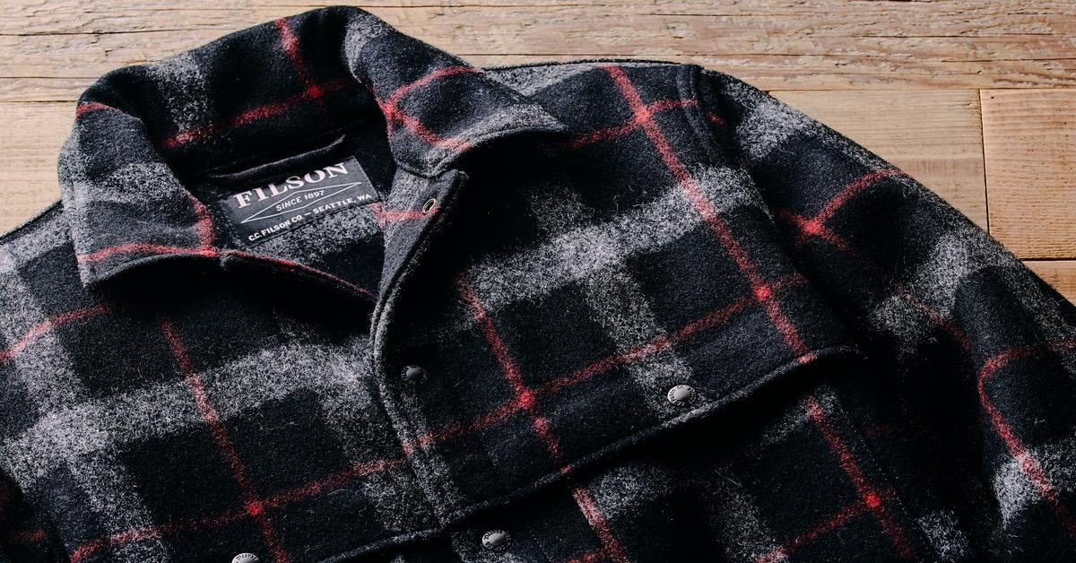 Filson red clearance plaid jacket