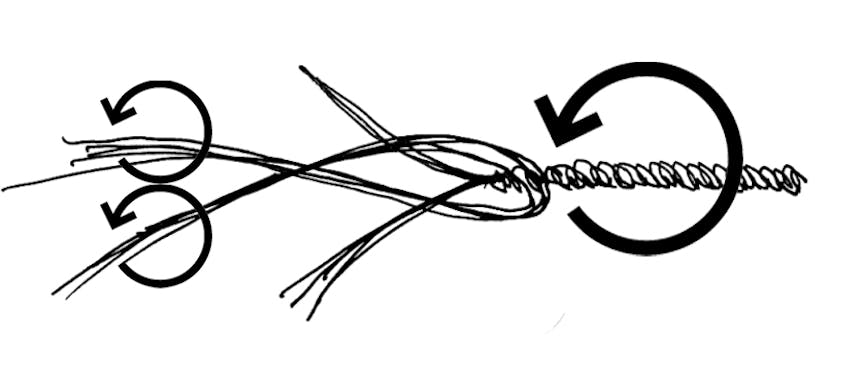 illustrated graphic detailing how to put two sections of cord together to make a larger gauge cord