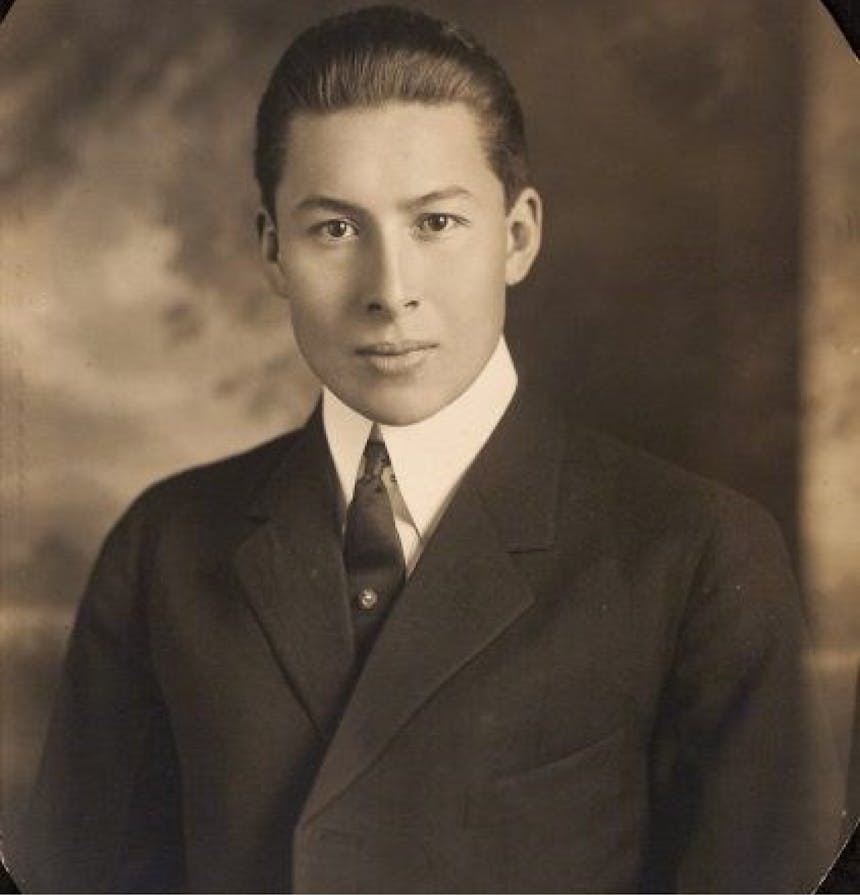 black and white portrait of Walter Harper in suit