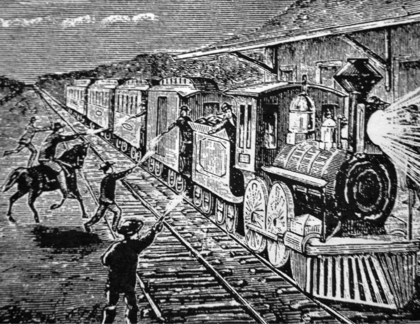 Bandits robbing train