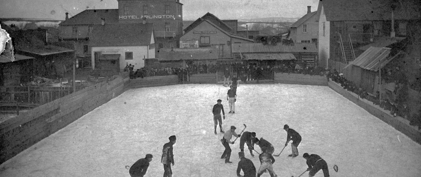 Vintage ice hockey match