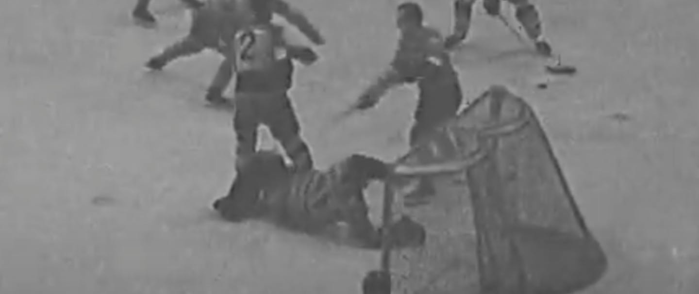 Vintage ice hockey match
