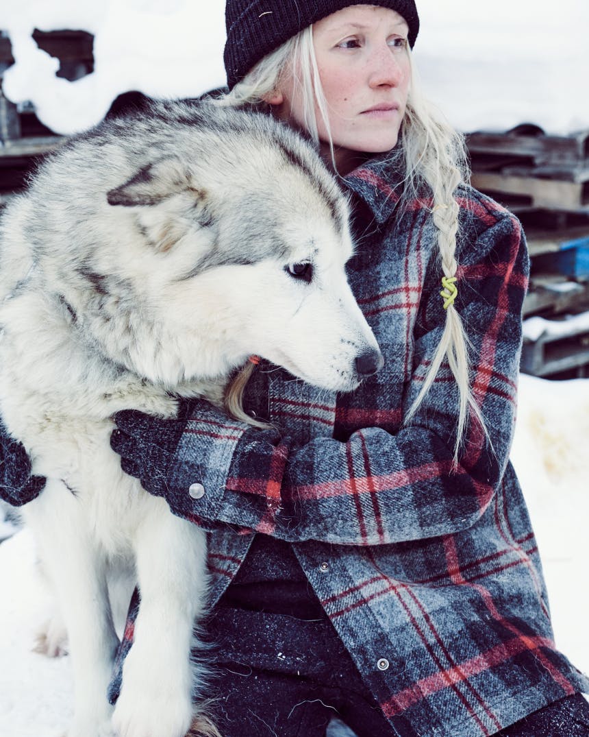Tonje Blomseth with one of her husky