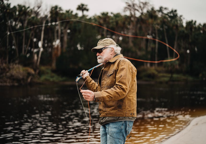 flip casting on a river