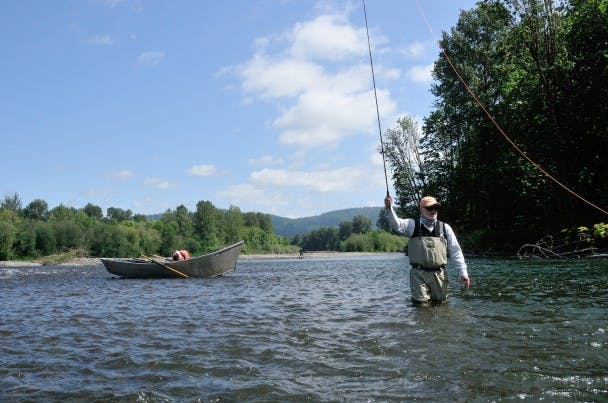 My dad fishing the Tenkara rod, a traditional Japanese technique that uses a fixed line without a reel. Tenkara means “from heaven” or “from the skies.”