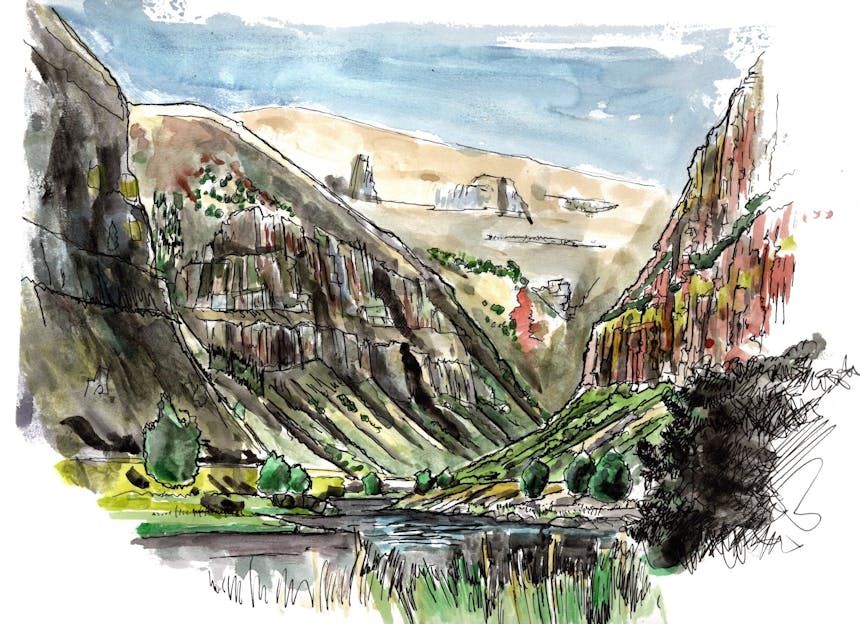river watercolor by Ed Anderson