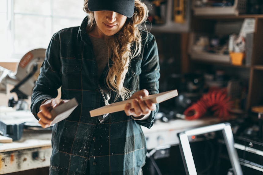 laura sanding wood