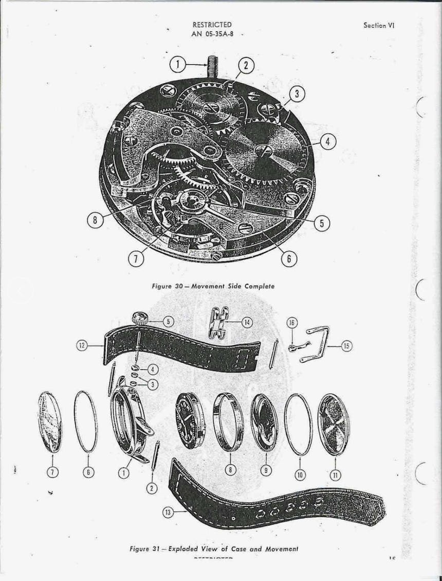 manufacturing diagram of field watch