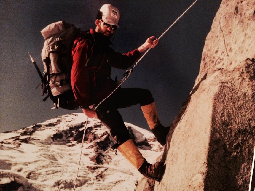 Warren Thompson on belay on Mt. Rainier