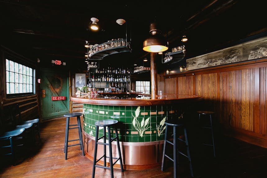 the bar at the main lodge